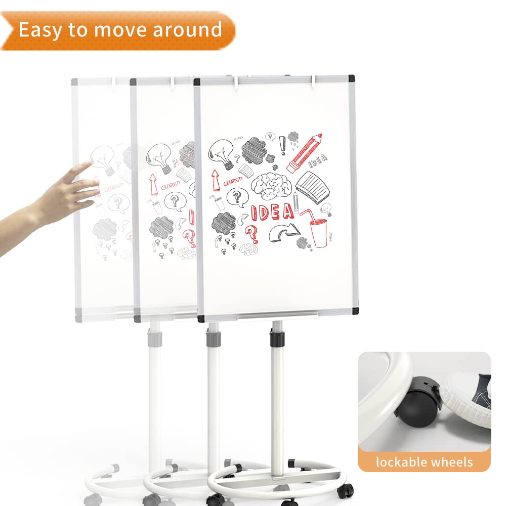 VIZ-PRO ECO Magnetische Mobile Whiteboard (90x60cm) mit Papierblöcken