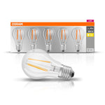Osram LED Base Classic A lamp, socket: E27 | (Warm white 2700 K: 7W): Clear - Pack of 5