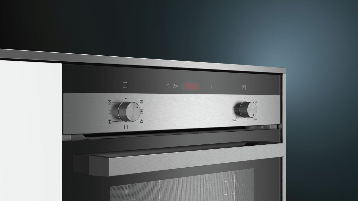 Siemens (HB113FBS1) iQ100 Einbau-Backofen, 60 x 60cm | 3D Heißluft, LED Display