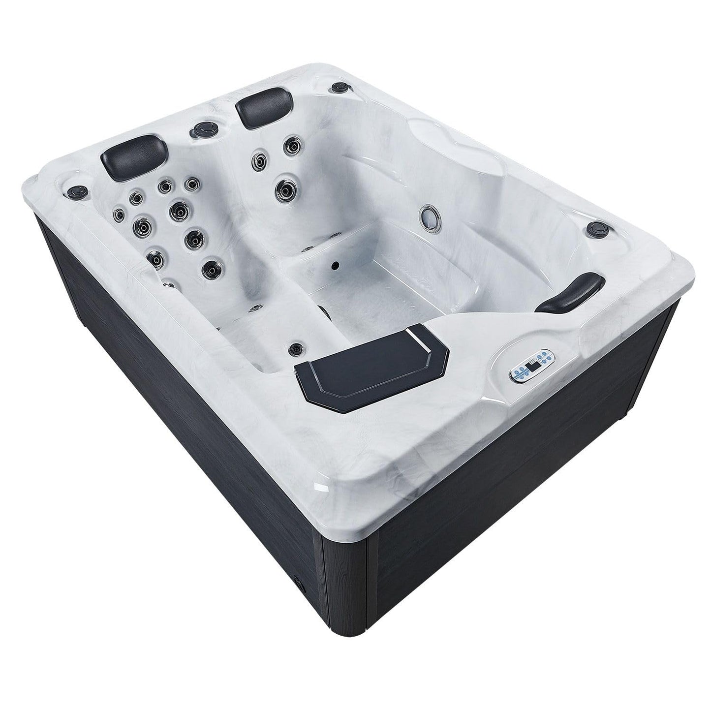Artsauna 'OASIS' whirlpool for 3 people (620L) including thermal cover: 31 massage jets (grey)