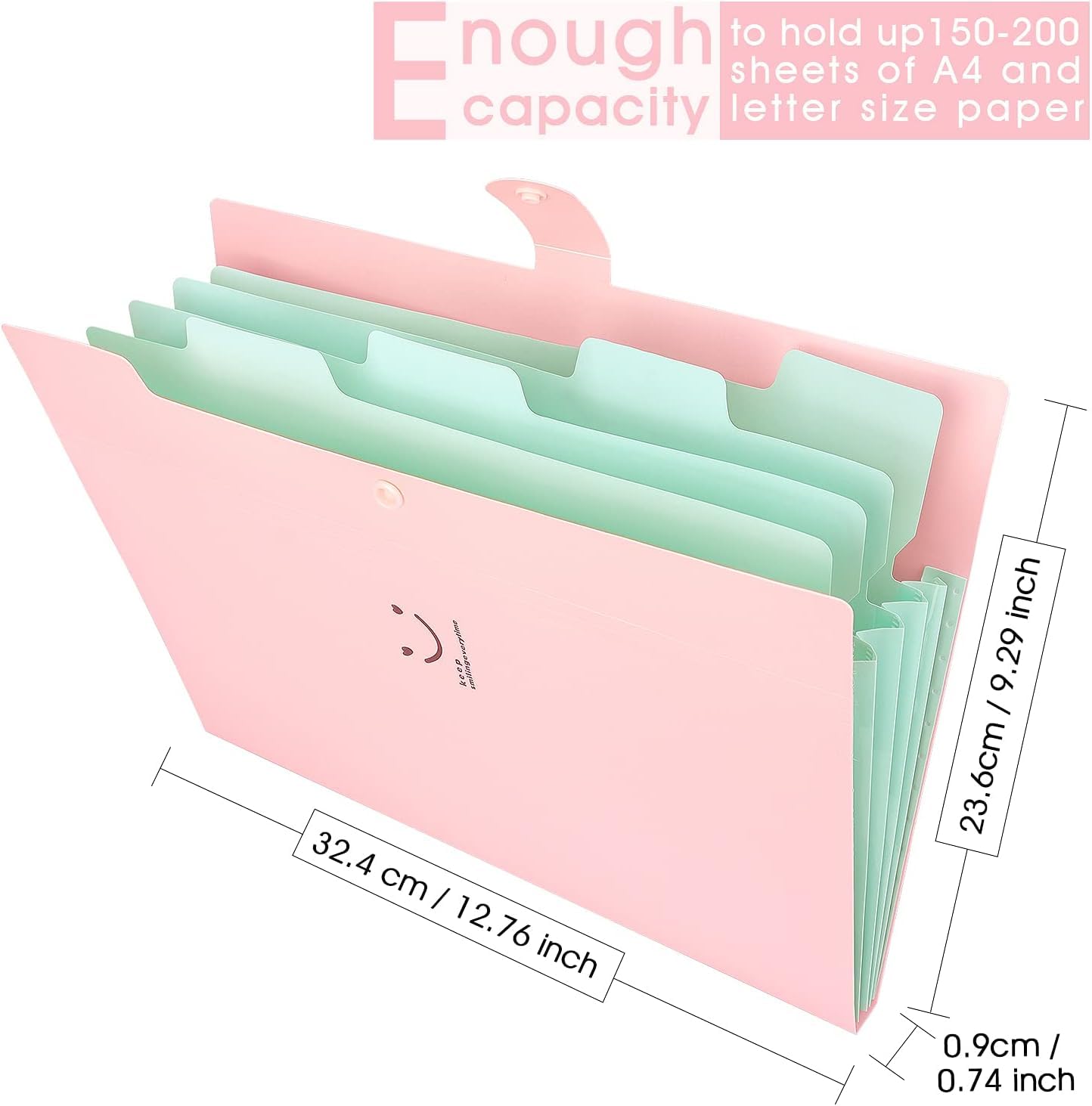 Document folder in A4 format (6 pieces): Organizer folder with 5 compartments & sticky notes