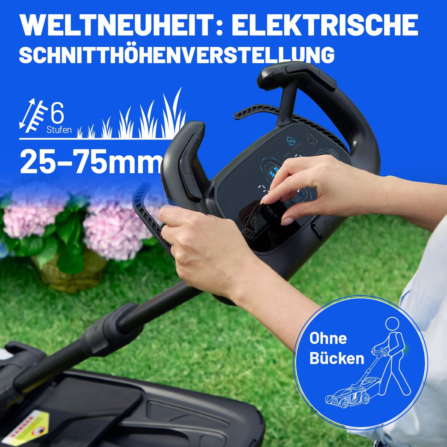 Litheli Easysurge Akku Rasenmäher inkl. 2x4,0Ah Akkus: Selbstfahrend (2,2-4,7 km/h), Bürstenloser Motor