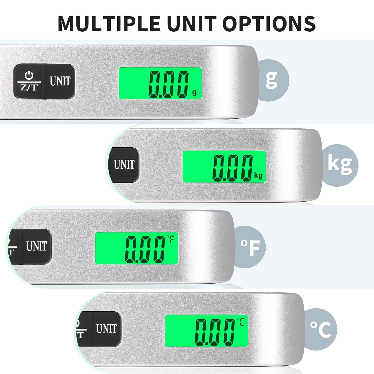Digital suitcase - luggage - hanging scale with temperature sensor & tare function: up to 50kg