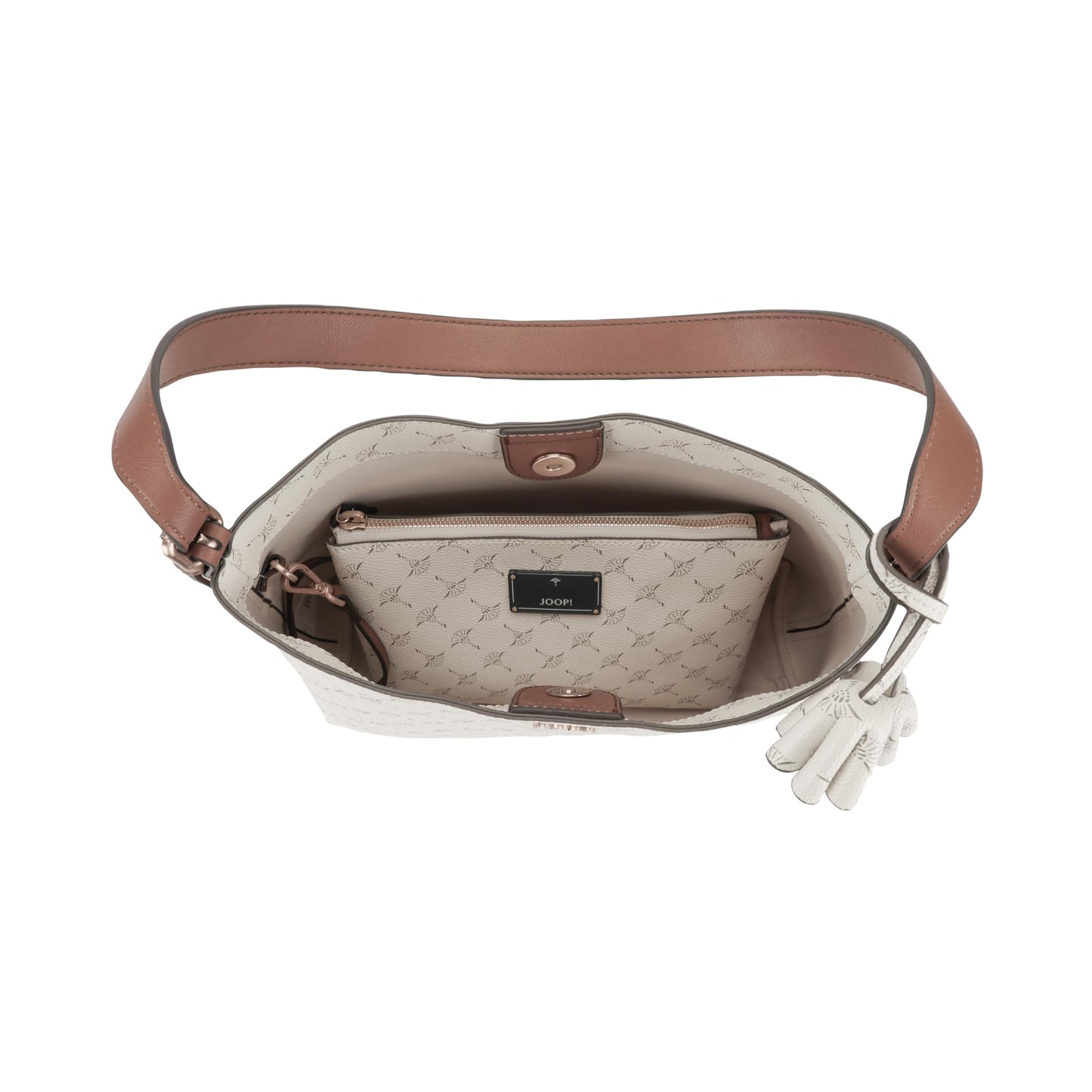 JOOP! 'Hobo Bag Cortina 1.0 Maddy' for women with magnetic closure | Beige-Brown
