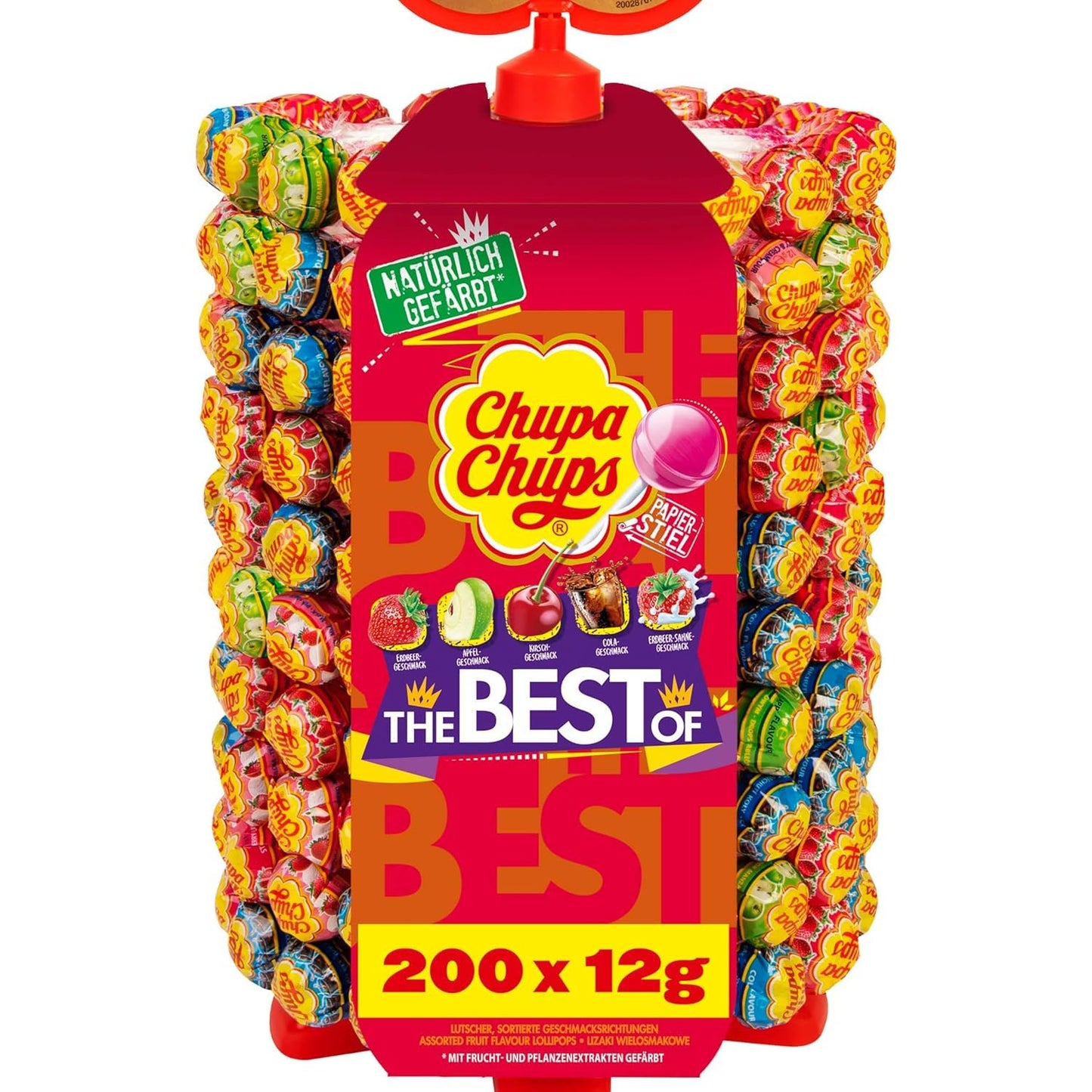 Chupa Chups Lollipop Wheel (200 lollipops x 12g): Display with 5 delicious flavors