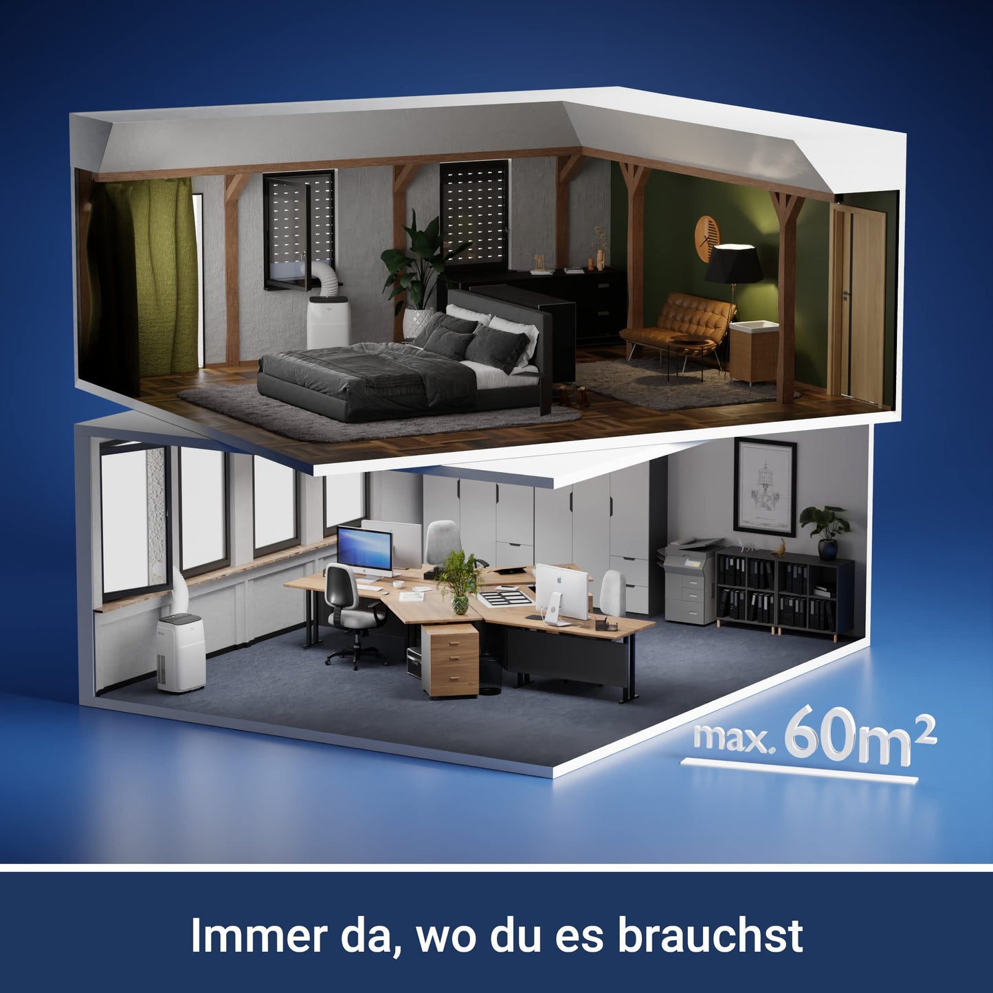 SUNTEC Mobiles Klimagerät (Impuls 3.5 Eco) mit Abluftschlauch: 12.000BTU, Kühler und Entfeuchter