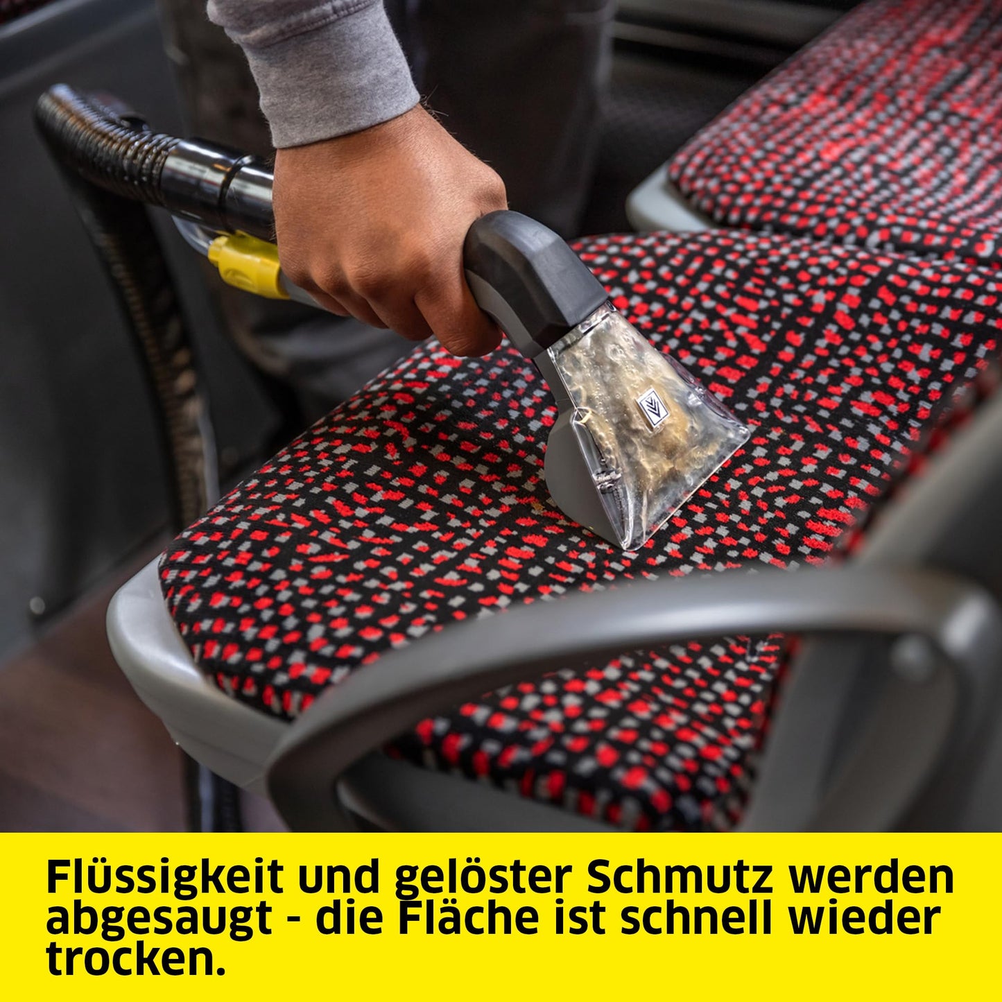 Kärcher 'Puzzi 8/1' wet and dry vacuum cleaner for cleaning upholstery including upholstery nozzle