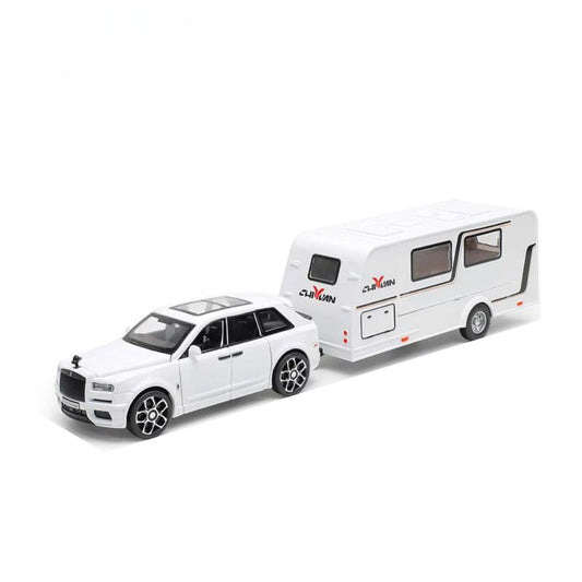 Rolls Royce (Cullinan) Modellauto mit Sound und Licht | Campingmodell (1/32) (Weiß)