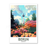 Weltstädte Retro Reise-Poster | Leinwanddruck, Ästhetische Wanddekoration ohne Rahmen