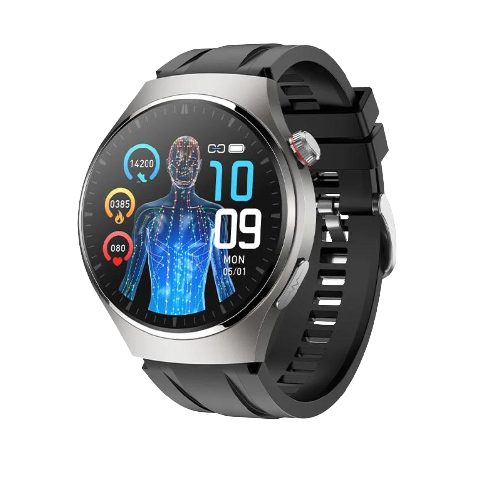 Smartwatch with ECG-PPG Laser Treatment | Body Temperature, Blood Sugar & Bluetooth Call