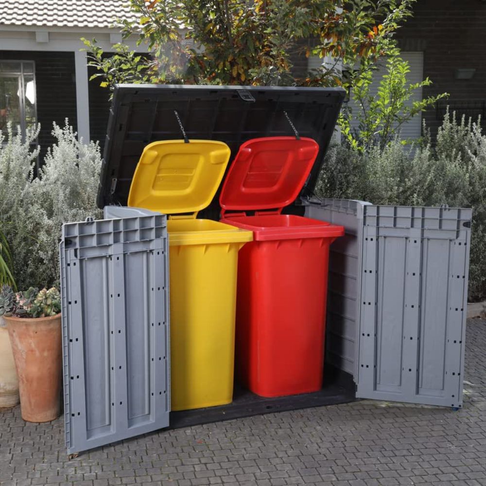Keter Store It-Out-Pro Mülltonnenbox (1200L): Robuster Abfallbehälter, Wetterfest, Abschließbar