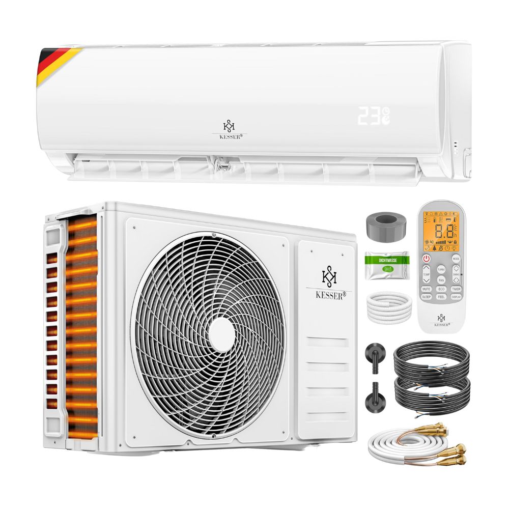 KESSER® 'Quick Connect' Split Air Conditioning Set with Heating Function: 12000BTU, 3.4kW, WiFi & App