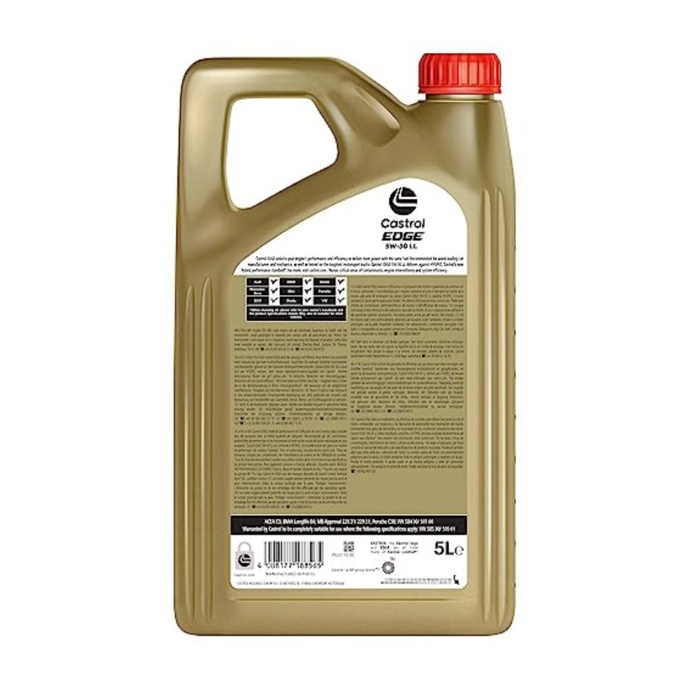 Castrol EDGE (5W-30 LL) Longlife Engine Oil (5L) with Fluid-TITANIUM Technology