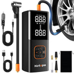 KOTOPA Electric Air Pump (150PSI): Rechargeable Air Compressor with 4 Adapters