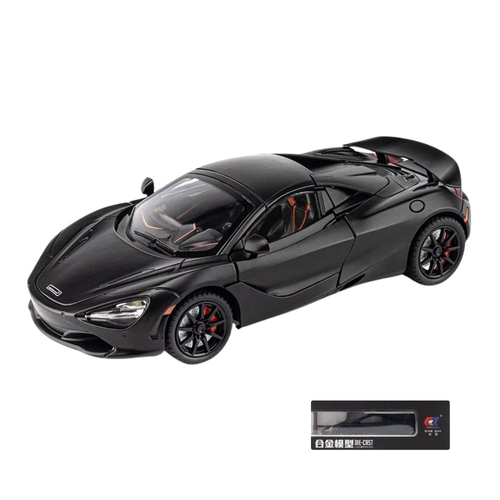 McLaren 720S Modellauto (1:24): Super Sportwagen aus Metall mit Licht & Sound (Schwarz)
