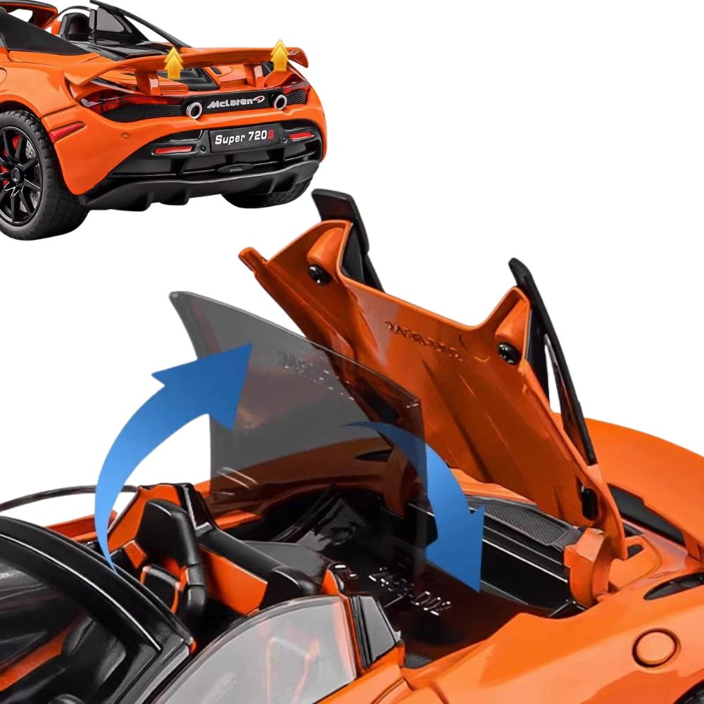 McLaren 720S Modellauto (1:24): Super Sportwagen aus Metall mit Licht & Sound