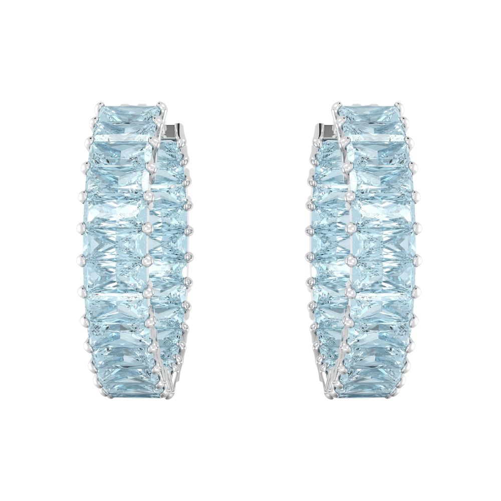 Swarovski Matrix Creoles women's earrings with blue Swarovski crystals