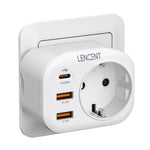 LENCENT Mehrfachsteckdose:  2 USB Schnellladung - 1 USB Typ C - 1 AC Stecker