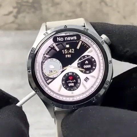 Watch GT4 Pro + Plus NFC Smartwatch: Amoled HD Display | Blutzuckerüberwachung, BT-Anruf, IP68 Wasserdicht (Upgrade Version 2024) Preview GIF
