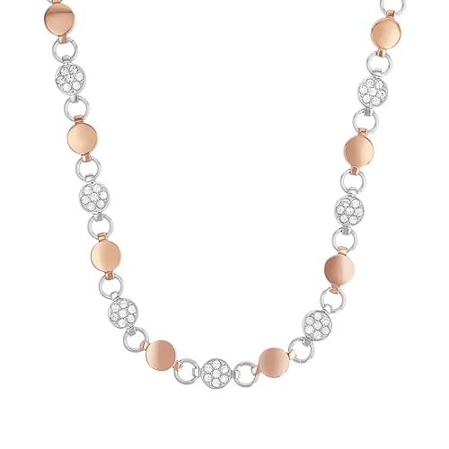 s.Oliver stainless steel necklace for women with crystals from Swarovski (IP-Rose)