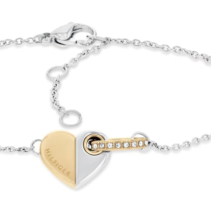 Tommy Hilfiger Gliederarmband für Damen mit einem Herz-Charm