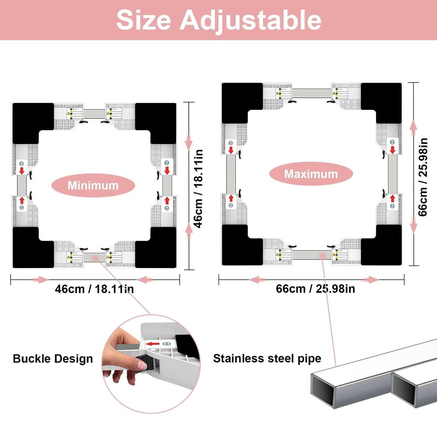 NIUXX Universal Stacking Set for Washing Machine and Dryer, Space Saving