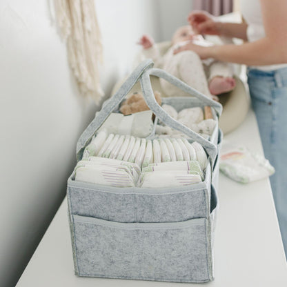 Aufbewahrungskorb für Babyartikel, Wickeltisch & Pflege mit 8 Außentaschen: Baby Geschenk