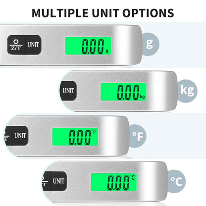 Digital suitcase - luggage - hanging scale with temperature sensor &amp; tare function: up to 50kg