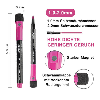 Whiteboard Marker-Stifte mit Schwamm (12er Pack): Trocken Abwischbar
