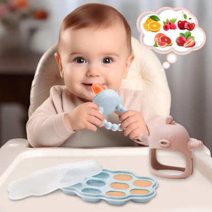 WEST STORY Baby Fruit Sucker, Teething Toy (5x Silicone Suckers in 3 Sizes)
