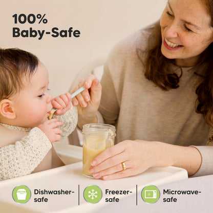 Babybrei Einfrier-Behälter aus Glas (8er Pack) - Babynahrung Aufbewahrung