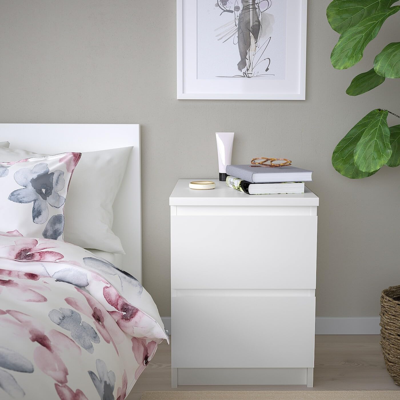 Ikea MALM chest of drawers (40x55cm) with 2 drawers in white