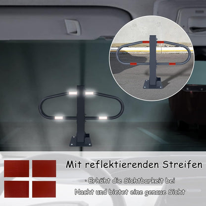 FIVMEN Verzinktes Parkplatzsperre | Klappbar mit Schlüsseln und Reflektierende Aufkleber