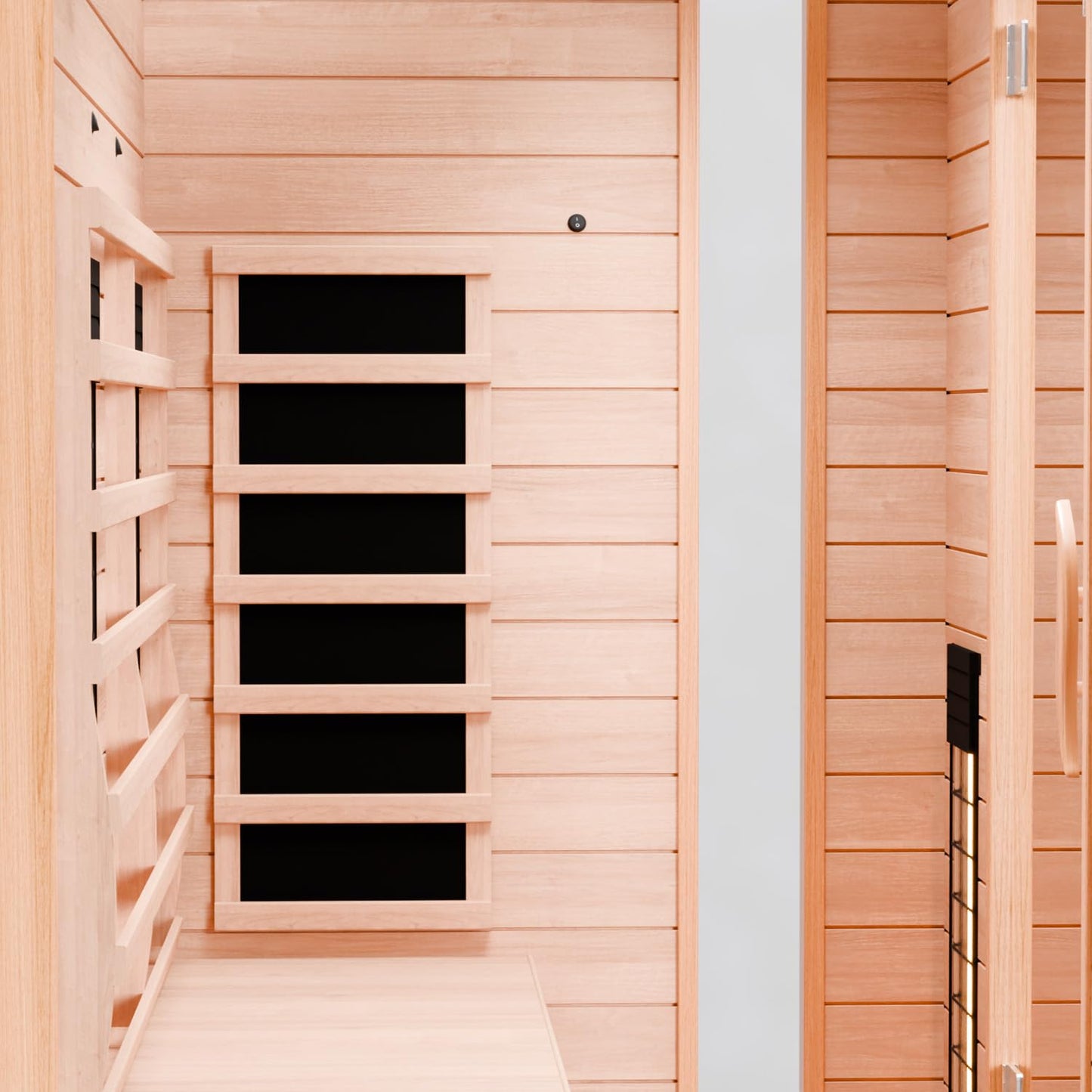 Dewello® Infrarotsauna 'Pierson' (135x105cm) für 1-2 Personen aus Hemlock-Holz, LED, Bluetooth