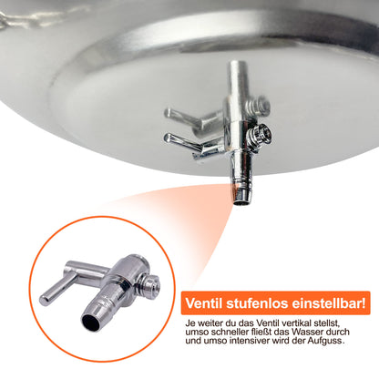 Original Steam Butler Home: Automatic infusion for the sauna made of stainless steel: Continuously adjustable intensity