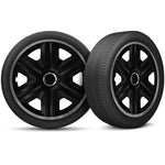 Hubcaps (15 inches) suitable for all steel rims (set of 4): Adjustable locking ring | Black-Graphite