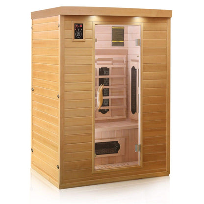 Dewello® Infrarotsauna 'Laval Plus' (135x105cm) für 1-2 Personen aus Hemlock-Holz, LED, Bluetooth