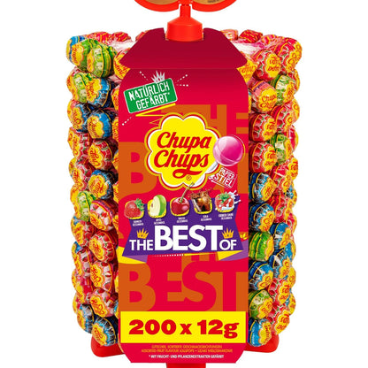 Chupa Chups Lollipop Wheel (200 lollipops x 12g): Display with 5 delicious flavors