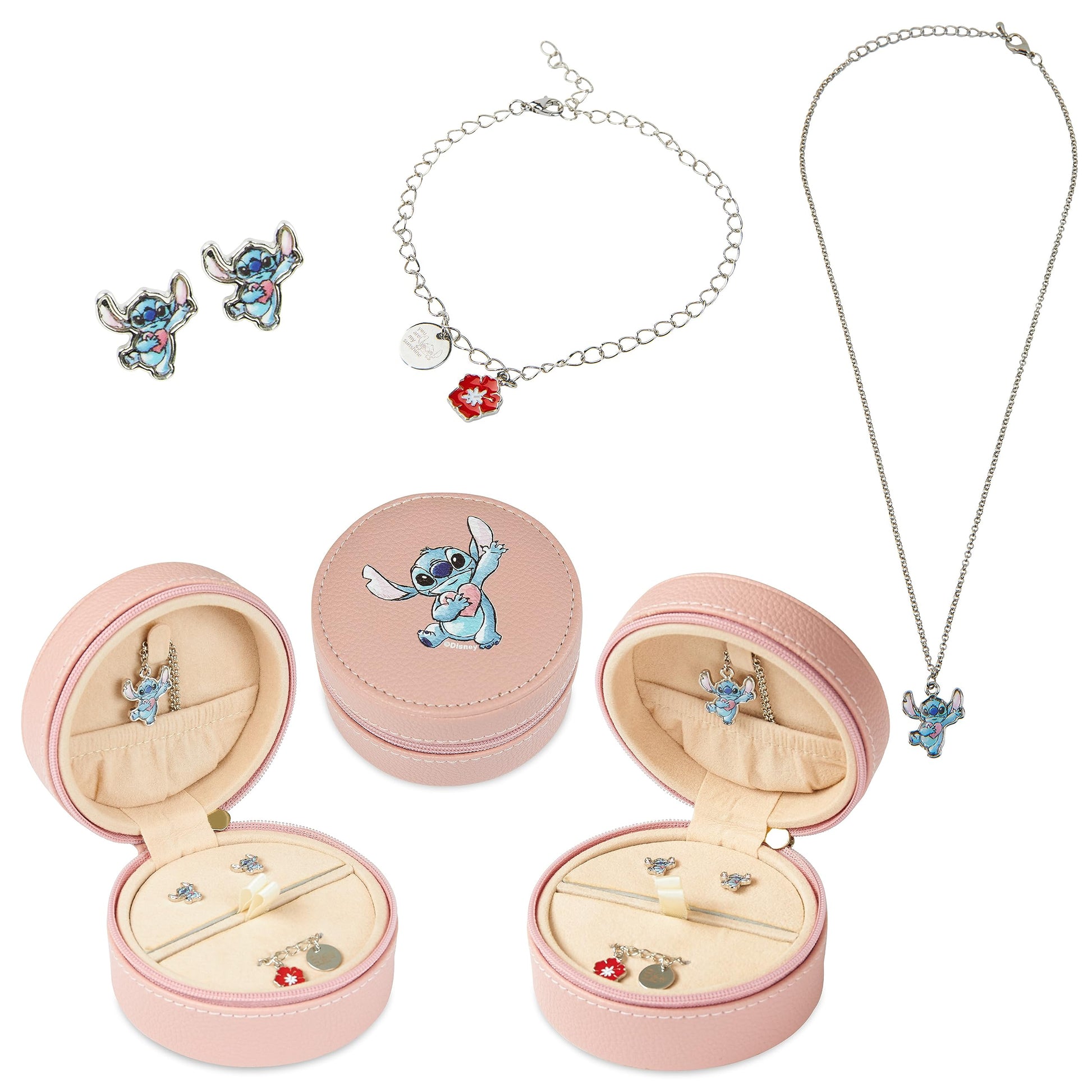 Disney Lilo & Stitch Schmuckset: Mickey & Minnie Mouse Armband, Halsband, Schmuckkästchen