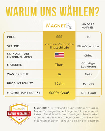 MagnetRX® Magnet Armband für Herren aus leichtem Titan, 5.000 Gauss