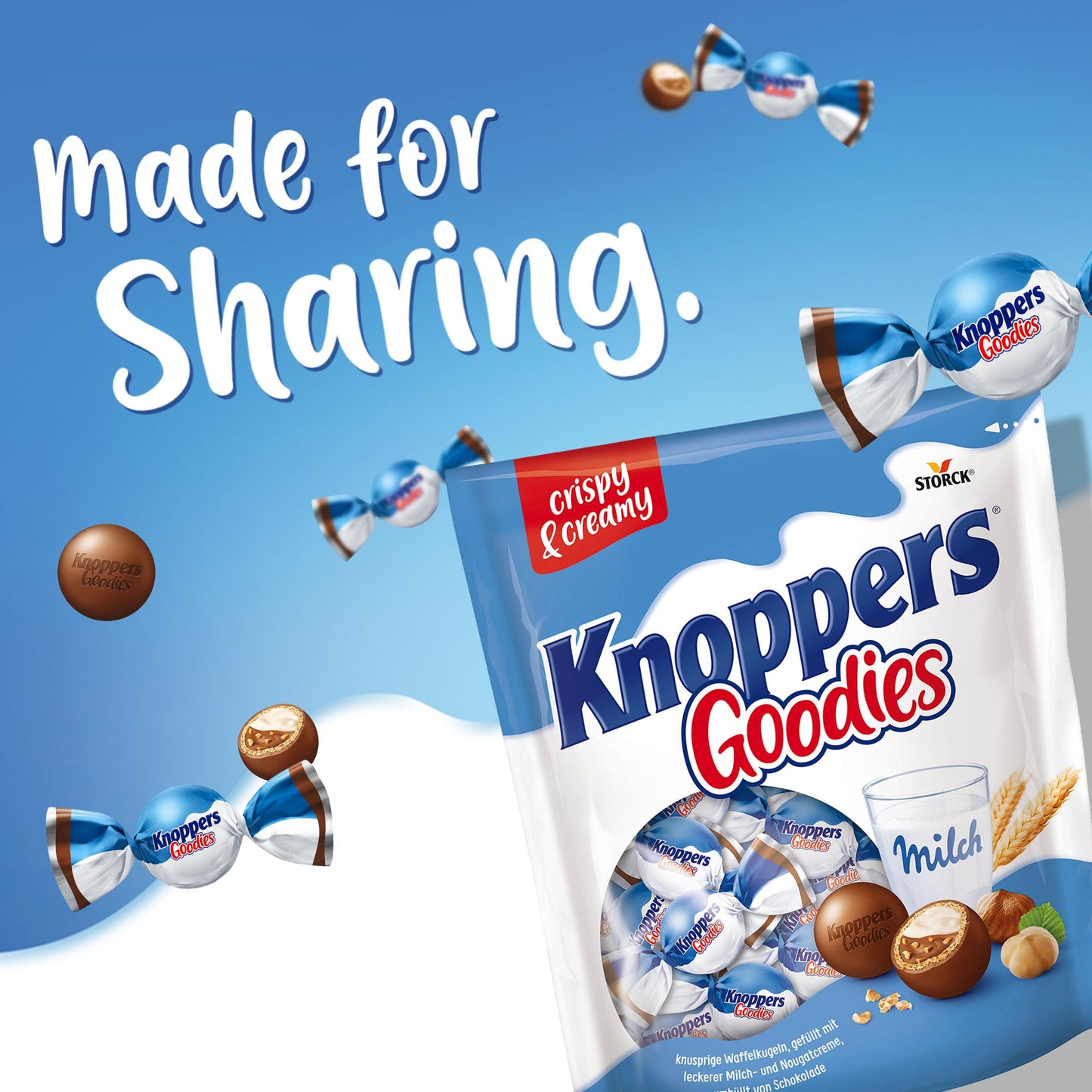 Knoppers Goodies Knusper Minis (1 x 180g): Crispy wafer balls filled with hazelnut pieces