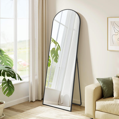 SONGMICS curved full-length mirror: aluminum alloy frame, tempered glass