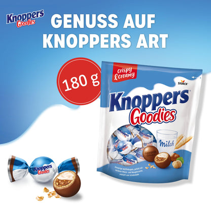Knoppers Goodies Knusper Minis (1 x 180g): Crispy wafer balls filled with hazelnut pieces
