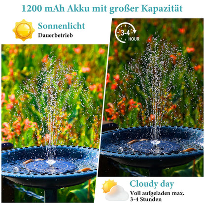 AISITIN Solar Fountain Pond Pump (3.5W) with various spray effects for garden, pond, DIY water feature
