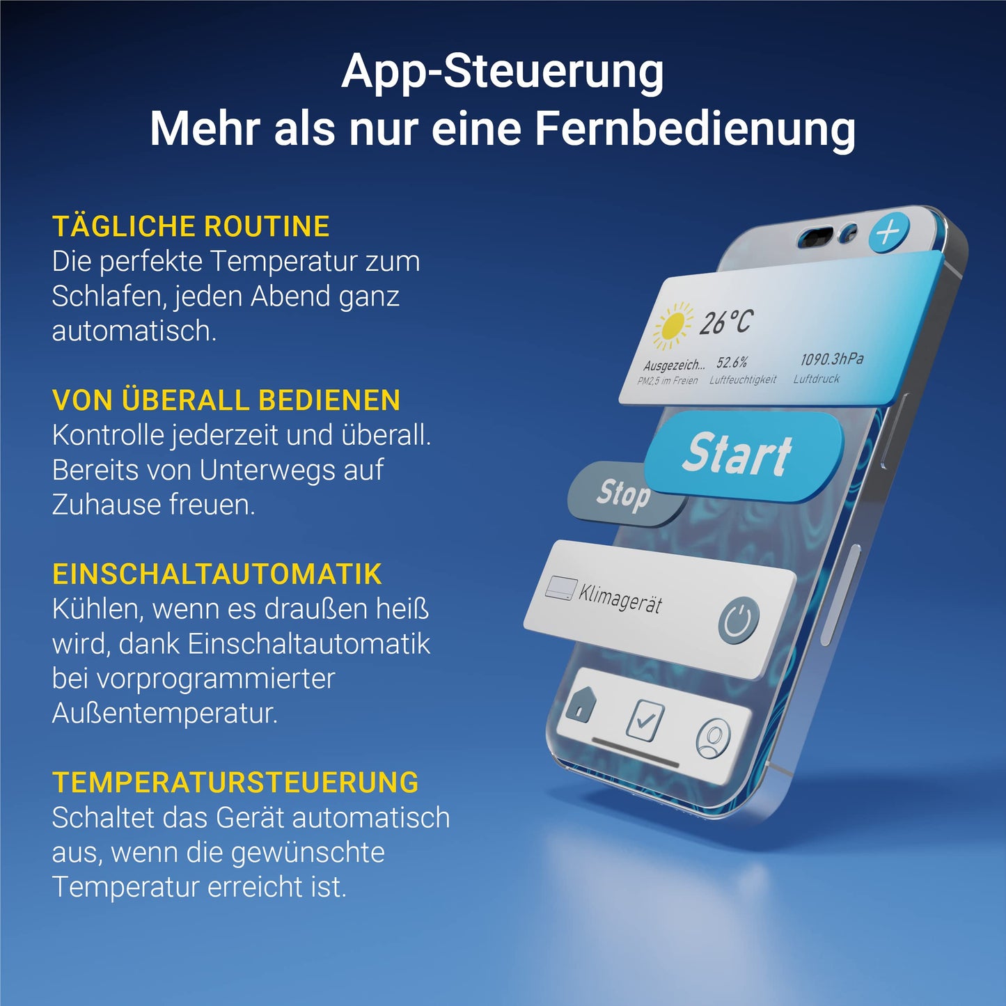 SUNTEC Mobiles Klimagerät (Impuls 3.5 Eco) mit Abluftschlauch: 12.000BTU, Kühler und Entfeuchter