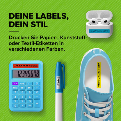 DYMO Original LetraTag Etikettenband: Schwarz auf Weiß (12x4m) | Selbstklebend