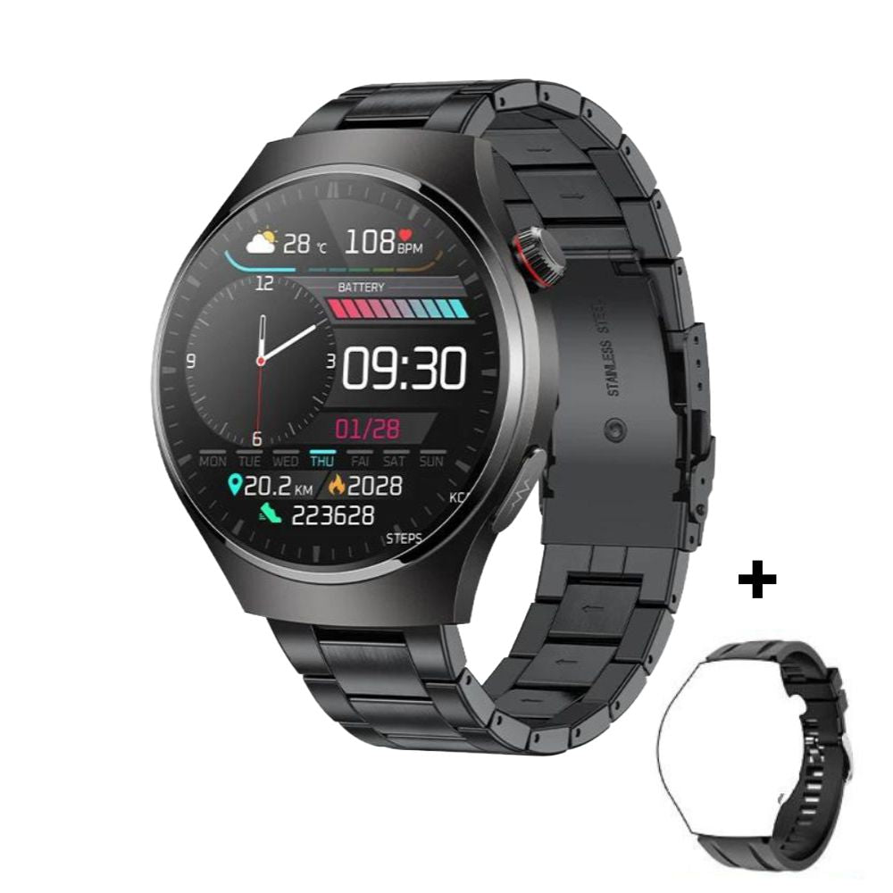 Smartwatch with ECG-PPG Laser Treatment | Body Temperature, Blood Sugar & Bluetooth Call