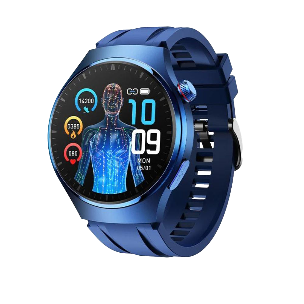 Smartwatch with ECG-PPG Laser Treatment | Body Temperature, Blood Sugar & Bluetooth Call