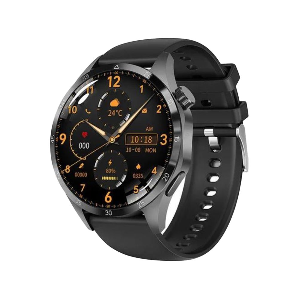 Watch GT4 Pro + Plus NFC Smartwatch: Amoled HD Display | Blutzuckerüberwachung, BT-Anruf, IP68 Wasserdicht (Upgrade Version 2024) Schwarz