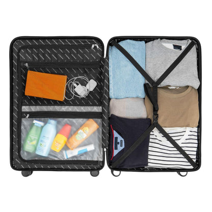 TRAVELY polycarbonate travel suitcase XL (77cm - 100 liters) with smooth wheels &amp; TSA lock